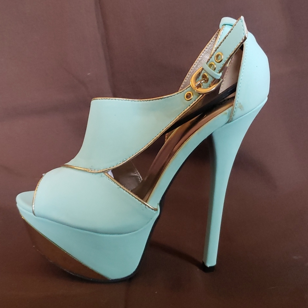 Cupid 6in stilettos 7.5 teal